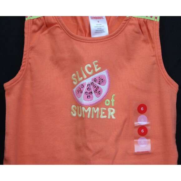 2010 Gymboree Citrus Cooler Orange Tank Top Shirt sz 6 Slice of Summer Racer Bac - Picture 3 of 7